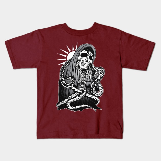 SANTA MUERTE Kids T-Shirt by miskel